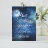 Lunar Sky Volle Maan Hemelse Bruiloft Informatie Informatiekaartje (Staand voorkant)