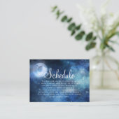 Lunar Sky Volle Maan Hemelse Bruiloft Schema Informatiekaartje (Staand voorkant)