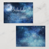Lunar Sky Volle Maan Hemelse Bruiloft Schema Informatiekaartje (Voorkant / Achterkant)