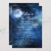 Lunar Sky Volle Maan Hemelse Huwelijksceremonie Programmakaart (Voorkant / Achterkant)