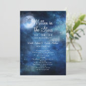 Lunar Sky Volle Maan Hemelse Huwelijksceremonie Programmakaart (Staand voorkant)