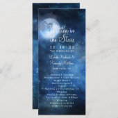 Lunar Sky Volle Maan Hemelse Huwelijksceremonie Programmakaart (Voorkant / Achterkant)