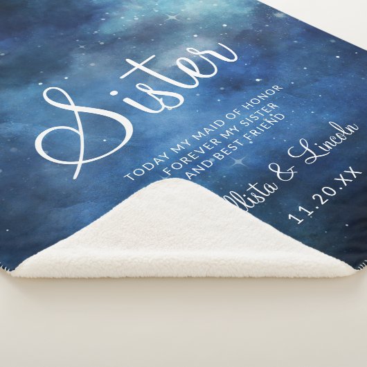 Lunar Sky Volle Maan naar de Zuster Heartfelt Quot Sherpa Deken (3/4)