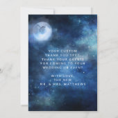 Lunar Sky Volle Maan Sterren Bruiloft Liefde en Be Bedankkaart (Achterkant)