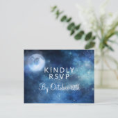 Lunar Sky Volle Maan Sterren Bruiloft Maaltijd Keu Briefkaart (Staand voorkant)