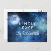 Lunar Sky Volle Maan Sterren Bruiloft Maaltijd Keu Briefkaart (Voorkant / Achterkant)