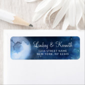 Lunar Sky Volle Maan Sterren Bruiloft Retouradres Etiket (Insitu)