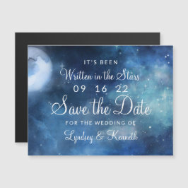 Lunar Sky Volle Maan Sterren Bruiloft Save the Dat