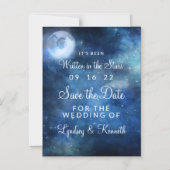 Lunar Sky Volle Maan Sterren Bruiloft Save the Dat Magnetische Uitnodiging (Voorkant)