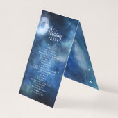 Lunar Sky Volle Maan Sterren Huwelijksceremonie Pr Kaart (Achterkant)