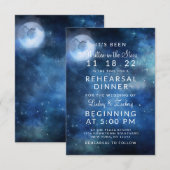 Lunar Sky Volle Maan Sterren Huwelijksrepetitie Di Kaart (Voorkant / Achterkant)