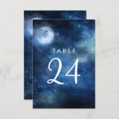 Lunar Sky Volle Maan Sterren Trouwtafel Nummers Kaart (Voorkant / Achterkant)