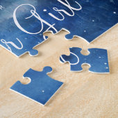 Lunar Sky Volle Maan wordt ons Bloemenmeisje-voors Legpuzzel (Zijkant)