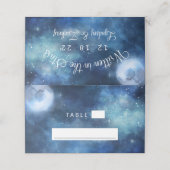 Lunar Sky Volle Maan Zitting Tafel Nummer Plaatskaartje (Buitenkant ongevouwen)