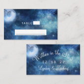 Lunar Sky Volle Maan Zitting Tafel Nummer Plaatskaartje (Voorkant / Achterkant)