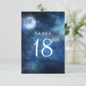 Lunar Sky Volle Maan Zitting Tafel Nummers Kaart (Staand voorkant)