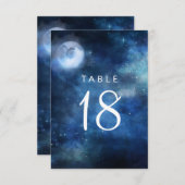 Lunar Sky Volle Maan Zitting Tafel Nummers Kaart (Voorkant / Achterkant)