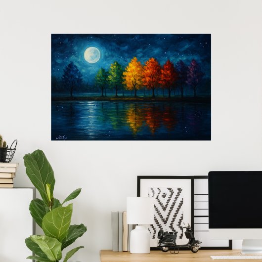 Lunar Spectrum Landscape Poster (Thuiskantoor)