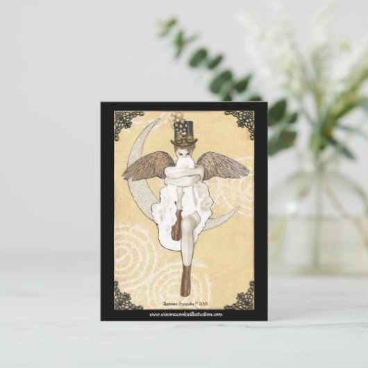 Lunar Steampunk Postcard Briefkaart (Staand voorkant)