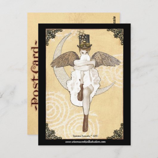 Lunar Steampunk Postcard Briefkaart (Voorkant / Achterkant)