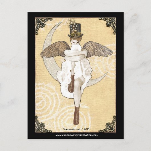 Lunar Steampunk Postcard Briefkaart (Voorkant)