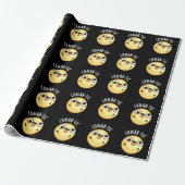 Lunar-tic Funny Astronomy Moon Pun Dark BG Cadeaupapier (Uitgerold)