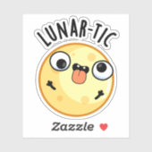 Lunar-tic Funny Astronomy Moon Pun Sticker (Vel)