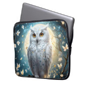 Lunar Vigil: De witte sneeuwuil Laptop Sleeve (Voorkant Links)