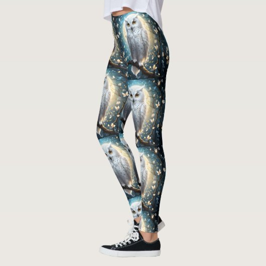 Lunar Vigil: De witte sneeuwuil Leggings (Links)