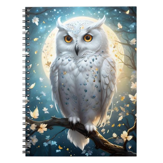 Lunar Vigil: De witte sneeuwuil Notitieboek (Voorkant)