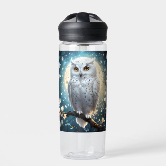 Lunar Vigil: De witte sneeuwuil Waterfles (Voorkant)