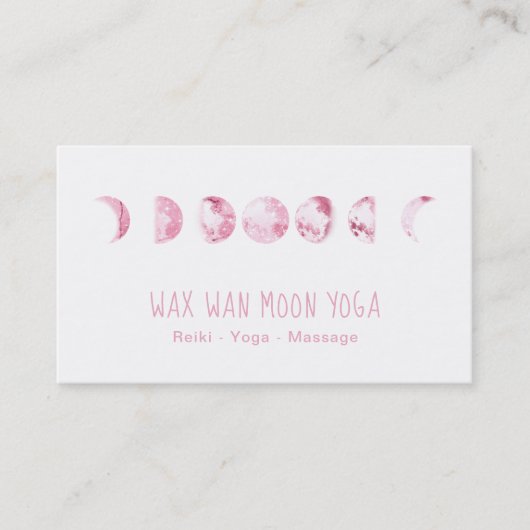 *~* Lunar Wan Wax Full Pink Moon Phases Luna Visitekaartje (Voorkant)
