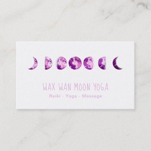 *~* Lunar Wax Wan Full Paars Violet Moon Phases Visitekaartje (Voorkant)