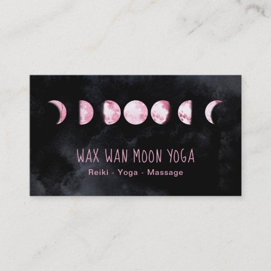 *~* Lunar Wax Wan Full Pink Moon Phases Luna Visitekaartje (Voorkant)