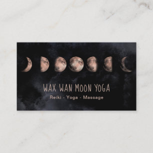 *~* Lunar Wax Wan Full ROOS GOLD Moon Phases Visitekaartje