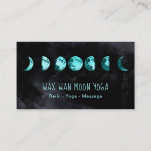 *~* Lunar Wax Wan Full TURQUOISE BLUE Moon Phases Visitekaartje