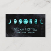 *~* Lunar Wax Wan Full TURQUOISE BLUE Moon Phases Visitekaartje (Voorkant)