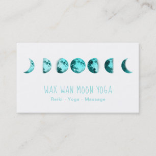 *~* Lunar Wax Wan Full TURQUOISE BLUE Moon Phases Visitekaartje