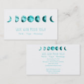 *~* Lunar Wax Wan Full TURQUOISE BLUE Moon Phases Visitekaartje (Voorkant / Achterkant)