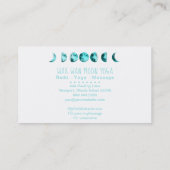 *~* Lunar Wax Wan Full TURQUOISE BLUE Moon Phases Visitekaartje (Achterkant)