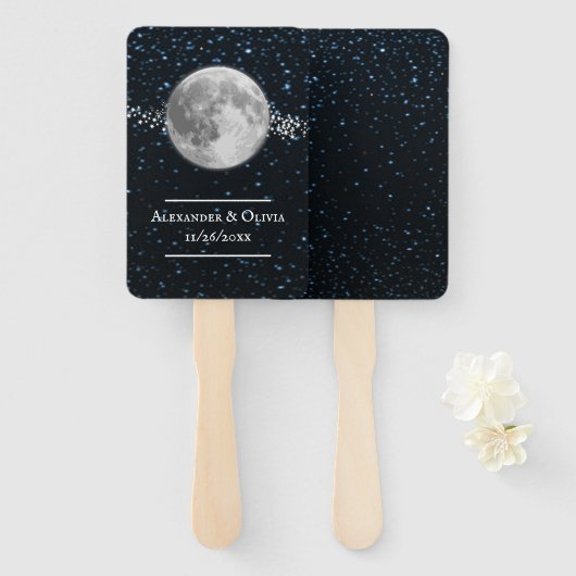 Lunar Wedding Favor Hand Fan Handwaaier (Voorkant en achterkant)