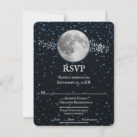 Lunar Wedding RSVP Kaart (Voorkant)