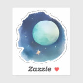 Lunar Whispers: Waterverf Nightscape Sticker (Vel)