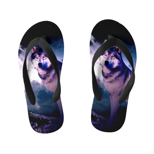 Lunar wolf kinder teenslippers (Voetbed)