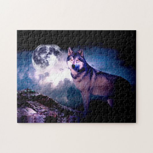 Lunar wolf legpuzzel (Horizontaal)