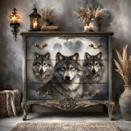Lunar Wolf Pack Decoupage Tissuepapier