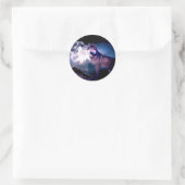 Lunar wolf ronde sticker (Tas)