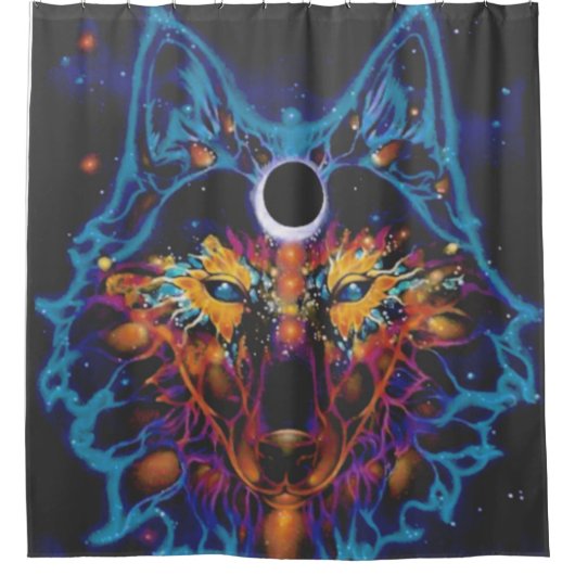 Lunar Wolf Shower Curtain Douchegordijn (Voorkant)