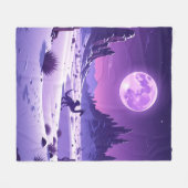Lunar Wyrm Fleece Blanket – Purple Dragon Under th Deken (Voorkant (Horizontaal))