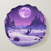 Lunar Wyrm Fleece Blanket – Purple Dragon Under th Rond Kussen (Achterkant)